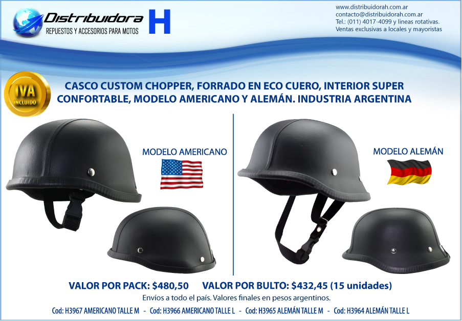 Cascos Custom/Chopper - Estilo Americano y Estilo Aleman